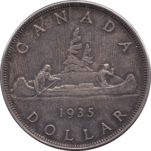 1935 SILVER ONE DOLLAR CANADA - SILVER WORLD COINS - Cambridgeshire Coins
