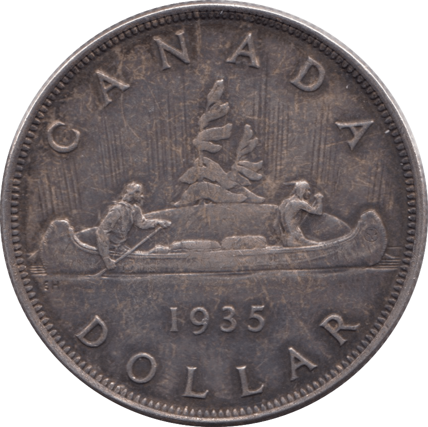 1935 SILVER ONE DOLLAR CANADA - SILVER WORLD COINS - Cambridgeshire Coins
