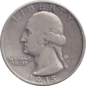 1935 SILVER QUARTER DOLLAR USA - SILVER WORLD COINS - Cambridgeshire Coins