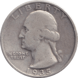 1935 SILVER QUARTER DOLLAR USA - SILVER WORLD COINS - Cambridgeshire Coins