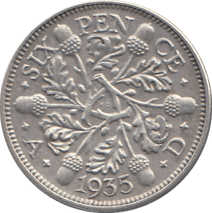 1935 SIXPENCE (AUNC) - WORLD COINS - Cambridgeshire Coins