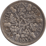 1935 SIXPENCE ( FINE ) - SIXPENCE - Cambridgeshire Coins