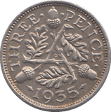 1935 SIXPENCE ( UNC ) - SIXPENCE - Cambridgeshire Coins