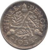 1935 THREEPENCE ( GVF ) - THREEPENCE - Cambridgeshire Coins