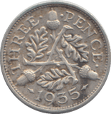 1935 THREEPENCE ( GVF ) - THREEPENCE - Cambridgeshire Coins