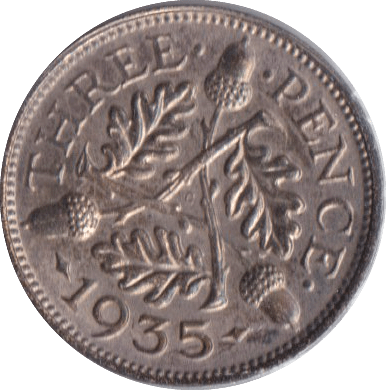 1935 THREEPENCE ( UNC ) - THREEPENCE - Cambridgeshire Coins