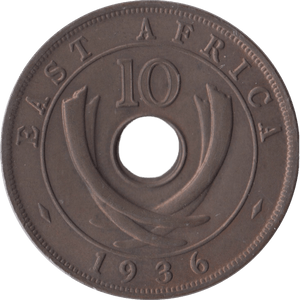 1936 10 CENTS EAST AFRICA - SILVER WORLD COINS - Cambridgeshire Coins