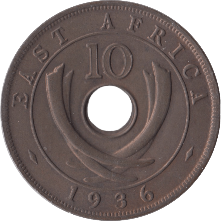1936 10 CENTS EAST AFRICA - SILVER WORLD COINS - Cambridgeshire Coins
