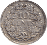 1936 10 CENTS NETHERLANDS - SILVER WORLD COINS - Cambridgeshire Coins