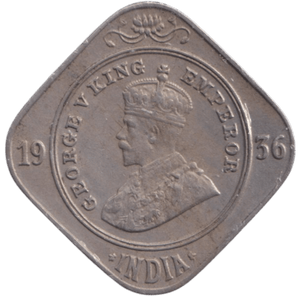 1936 2 ANNA INDIA - WORLD COINS - Cambridgeshire Coins