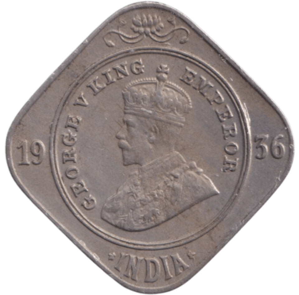 1936 2 ANNA INDIA - WORLD COINS - Cambridgeshire Coins