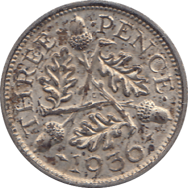 1936 3 PENCE ( UNC ) - WORLD COINS - Cambridgeshire Coins