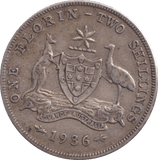 1936 AUSTRALIA TWO SHILLINGS - WORLD COINS - Cambridgeshire Coins