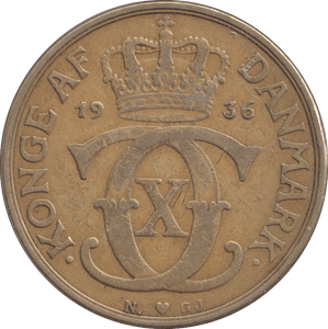 1936 DANISH 2 KRONER - Silver Proof - Cambridgeshire Coins