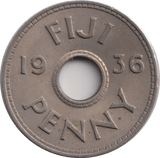 1936 FIJI ONE PENNY - WORLD COINS - Cambridgeshire Coins