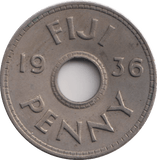 1936 FIJI PENNY - WORLD COINS - Cambridgeshire Coins