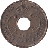 1936 FIVE CENTS CENTS EAST AFRICA - WORLD COINS - Cambridgeshire Coins