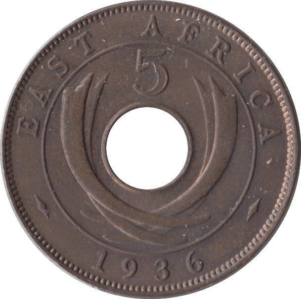 1936 FIVE CENTS CENTS EAST AFRICA - WORLD COINS - Cambridgeshire Coins