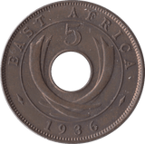1936 FIVE CENTS CENTS EAST AFRICA - WORLD COINS - Cambridgeshire Coins
