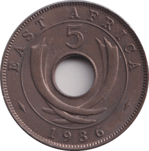 1936 FIVE CENTS EAST AFRICA - WORLD COINS - Cambridgeshire Coins