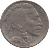 1936 FIVE CENTS USA - WORLD COINS - Cambridgeshire Coins