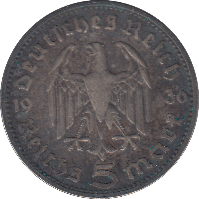 1936 GERMANY 5 MARK - SILVER WORLD COINS - Cambridgeshire Coins