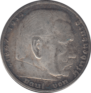 1936 GERMANY 5 MARK - SILVER WORLD COINS - Cambridgeshire Coins