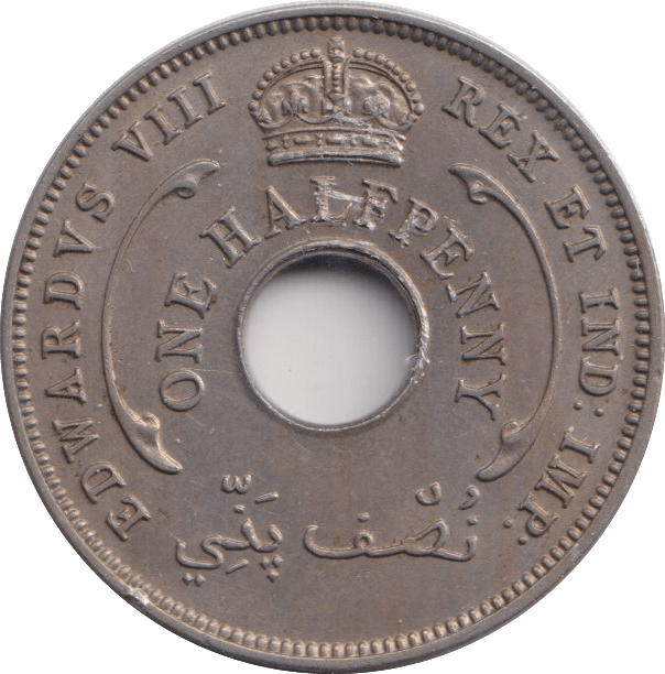1936 HALFPENNY BRITISH WEST AFRICA - WORLD COINS - Cambridgeshire Coins