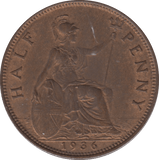 1936 HALFPENNY (UNC) - HALFPENNY - Cambridgeshire Coins