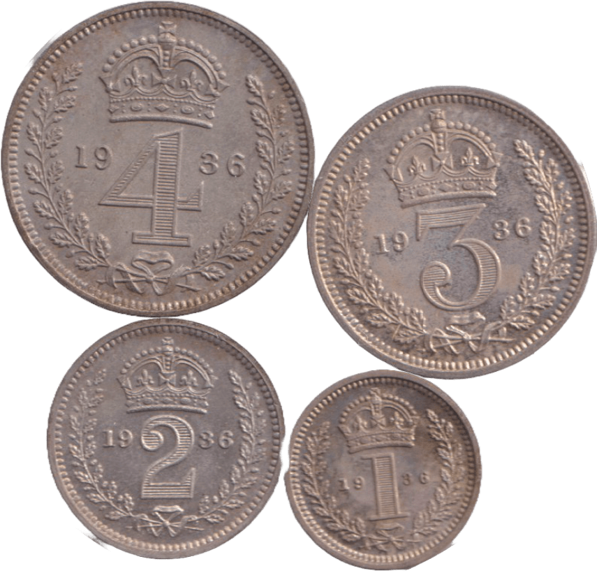 1936 MAUNDY SET GEORGE V - Maundy Set - Cambridgeshire Coins