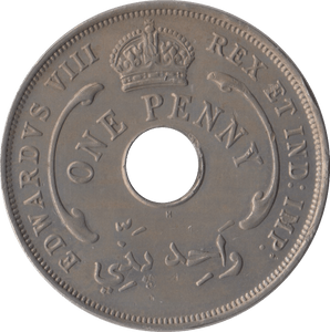 1936 ONE PENNY WEST AFRICA - SILVER WORLD COINS - Cambridgeshire Coins