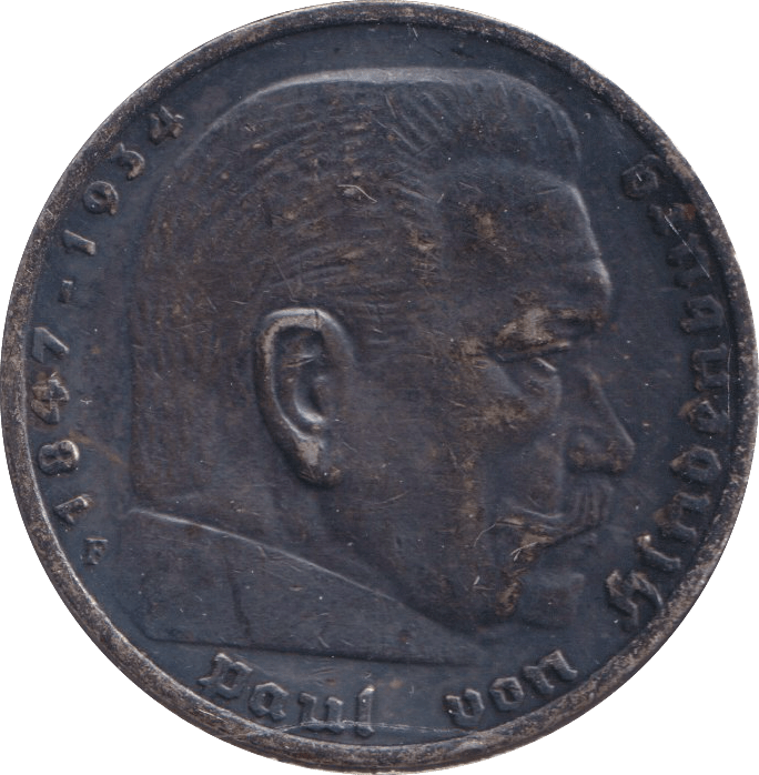1936 SILVER 5 MARKS GERMANY - SILVER WORLD COINS - Cambridgeshire Coins