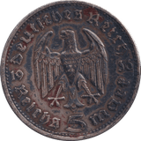 1936 SILVER 5 MARKS GERMANY - SILVER WORLD COINS - Cambridgeshire Coins