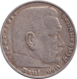 1936 SILVER 5 REICHSMARK GERMANY - SILVER WORLD COINS - Cambridgeshire Coins