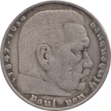 1936 SILVER FIVE MARK GERMANY - SILVER WORLD COINS - Cambridgeshire Coins