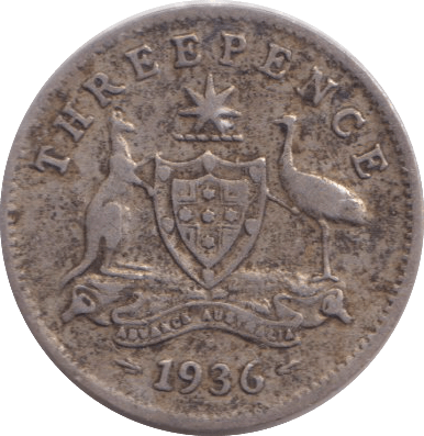 1936 SILVER SIXPENCE AUSTRALIA - SILVER WORLD COINS - Cambridgeshire Coins