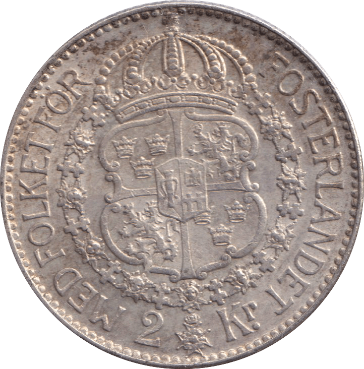 1936 SILVER TWO KRONOR SWEDEN - SILVER WORLD COINS - Cambridgeshire Coins