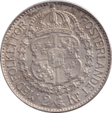 1936 SILVER TWO KRONOR SWEDEN - SILVER WORLD COINS - Cambridgeshire Coins