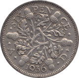 1936 SIXPENCE ( EF ) - Sixpence - Cambridgeshire Coins