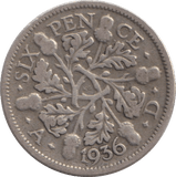 1936 SIXPENCE ( FINE ) - SIXPENCE - Cambridgeshire Coins