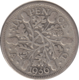 1936 SIXPENCE (FINE) - SIXPENCE - Cambridgeshire Coins