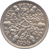 1936 SIXPENCE ( UNC ) - Sixpence - Cambridgeshire Coins