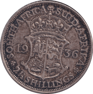 1936 SOUTH AFRICA 2 1/2 SHILLING - WORLD COINS - Cambridgeshire Coins