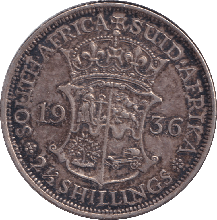 1936 SOUTH AFRICA 2 1/2 SHILLING - WORLD COINS - Cambridgeshire Coins