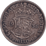 1936 SOUTH AFRICA 2 1/2 SHILLING - WORLD COINS - Cambridgeshire Coins