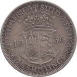 1936 SOUTH AFRICA SILVER 2 1/2 SHILLINGS - SILVER WORLD COINS - Cambridgeshire Coins