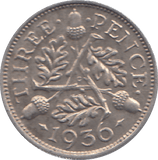1936 THREEPENCE ( AUNC ) - THREEPENCE - Cambridgeshire Coins