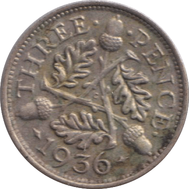 1936 THREEPENCE ( GVF ) - THREEPENCE - Cambridgeshire Coins