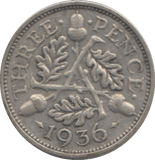 1936 THREEPENCE ( VF ) - THREEPENCE - Cambridgeshire Coins