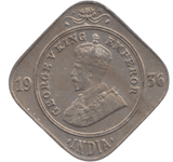 1936 TWO ANNAS INDIA - WORLD COINS - Cambridgeshire Coins